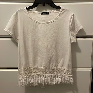 SHEIN Cropped Tee with Tassels